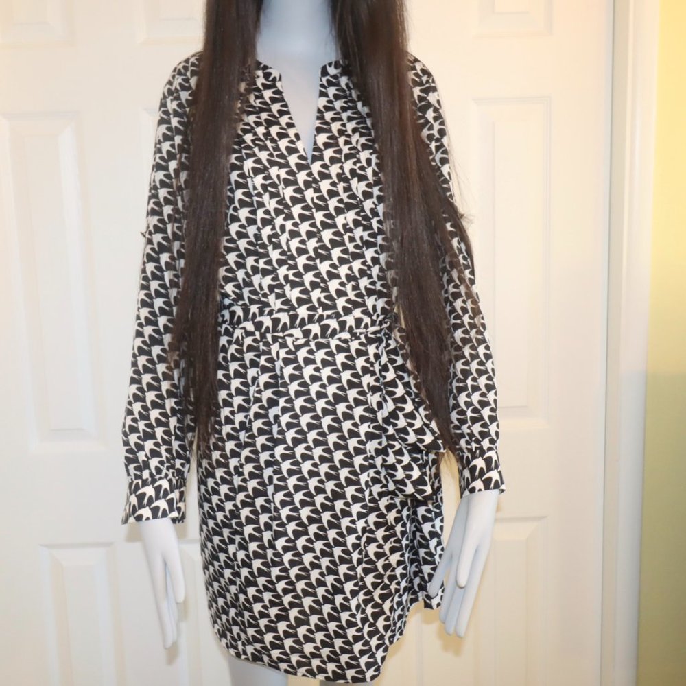 COPY - Banana Republic Black and Cream Bird Dress
